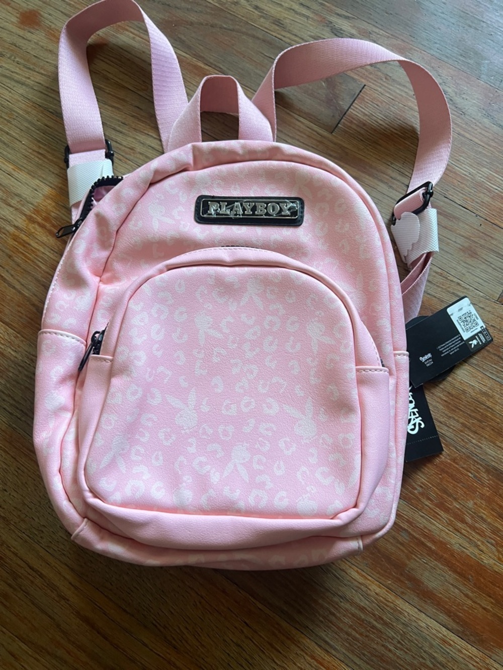 PLAYBOY Light Pink Kids Mini Backpack with Subtle Pattern